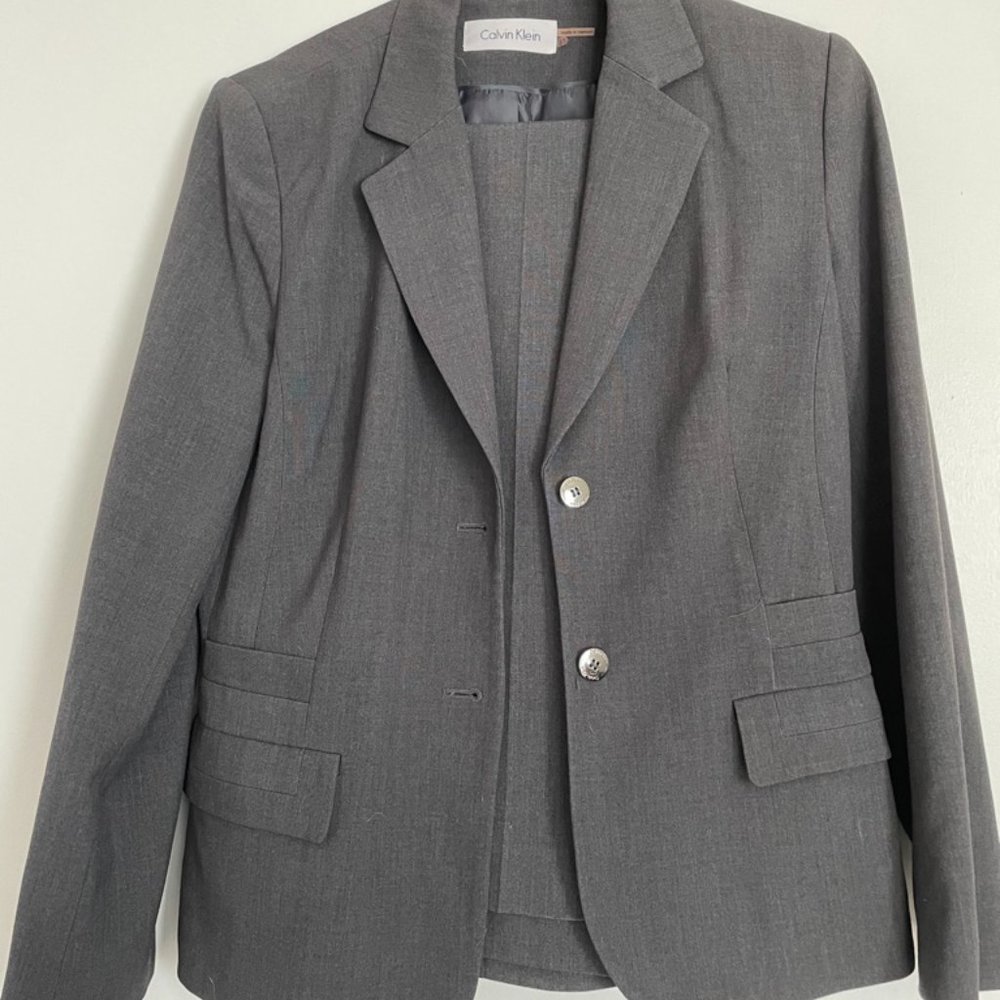 Charcoal Grey Calvin Klein Pant Suit